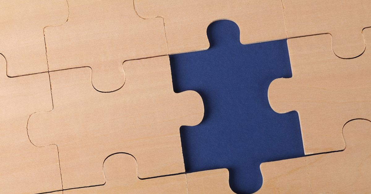 Unfinished jigsaw puzzle