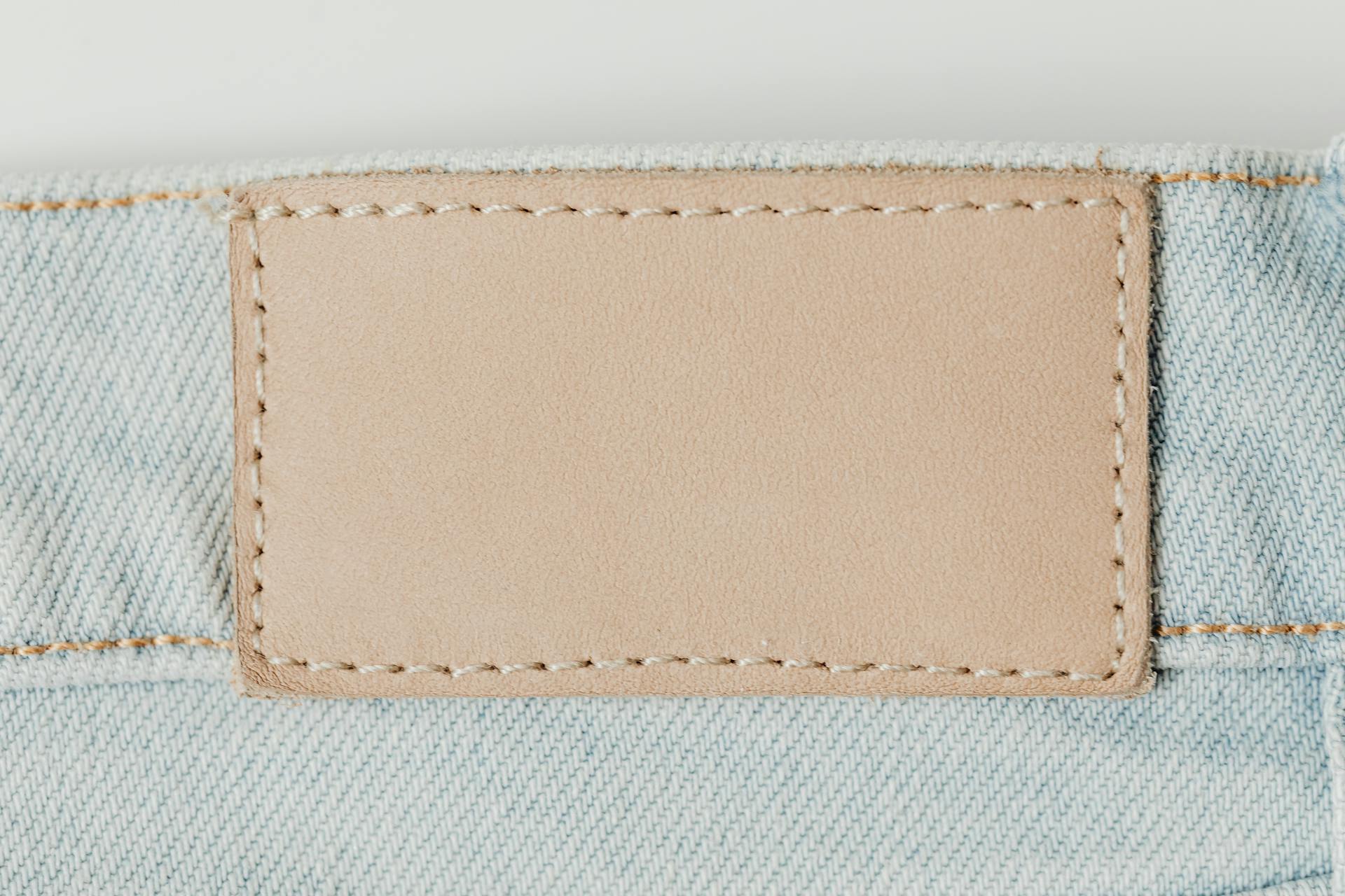 Brown Leather Strap on Denim