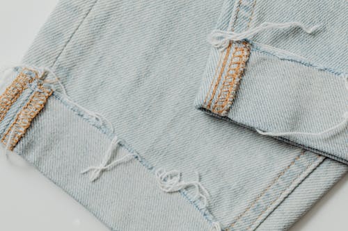 Close-Up Shot of a Denim Textile