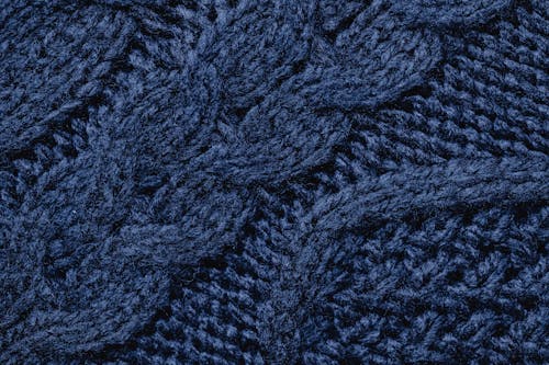 Blue Cable Knit Fabric 