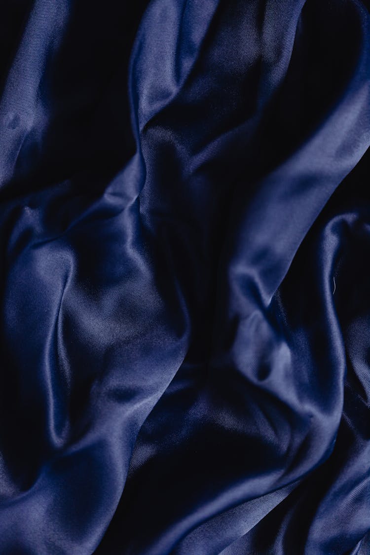 A Blue Satin Fabric