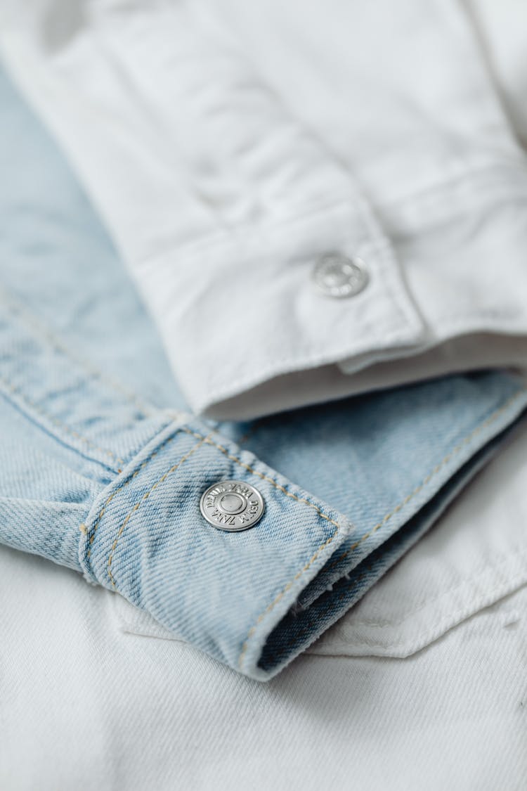 Close-Up Shot Of Denim Clothing With Button