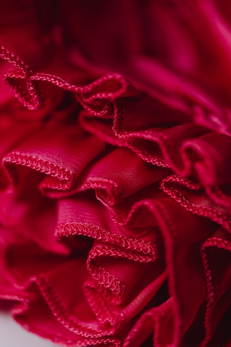 A Red Ruffle Fabric