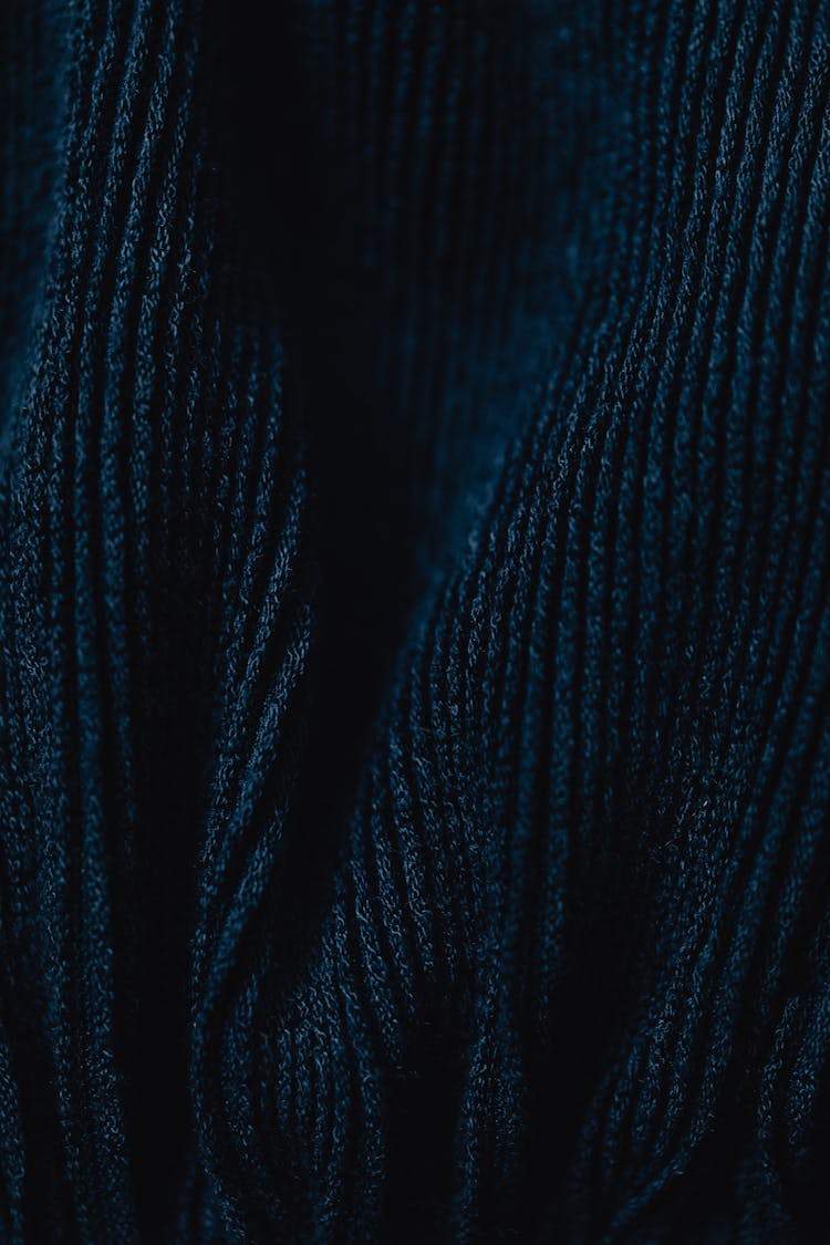 Close-up Of A Navy Corduroy Fabric 