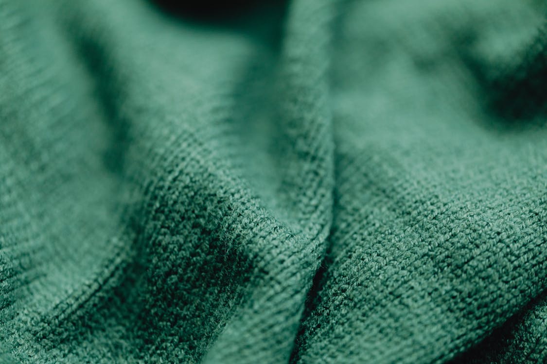 Green Textile in Close-Up Photography