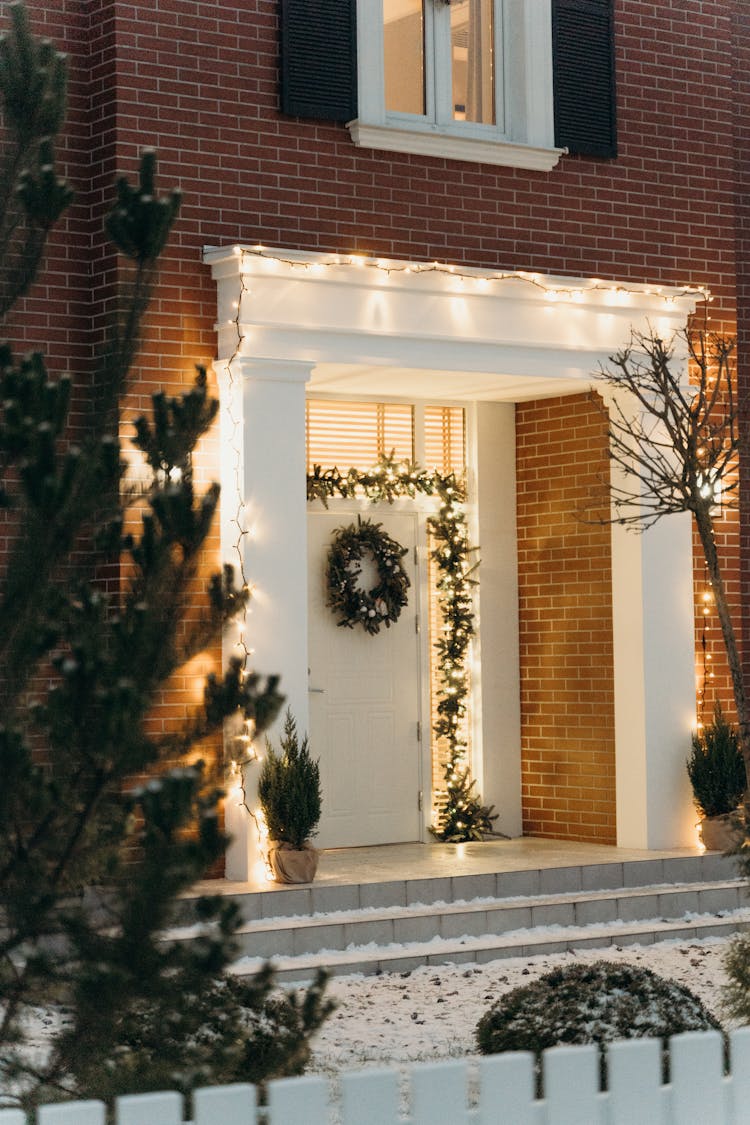 Christmas Decoration On Doorway 