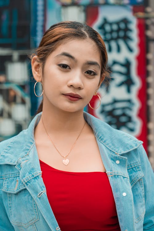 Gratis stockfoto met Aziatische vrouw, denim jacket, fashion