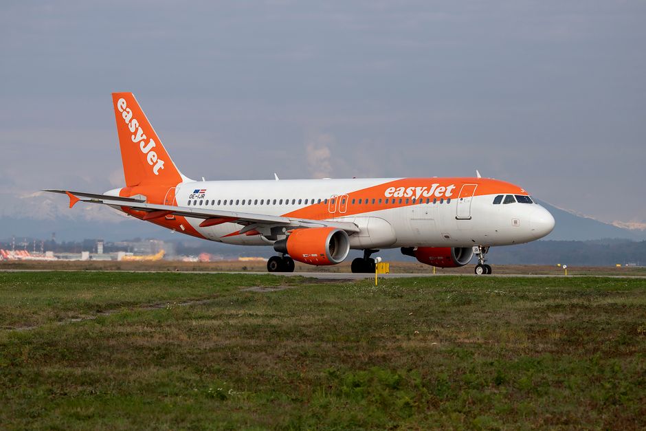 Budget airline plane on the tarmac at a Cyprus airport