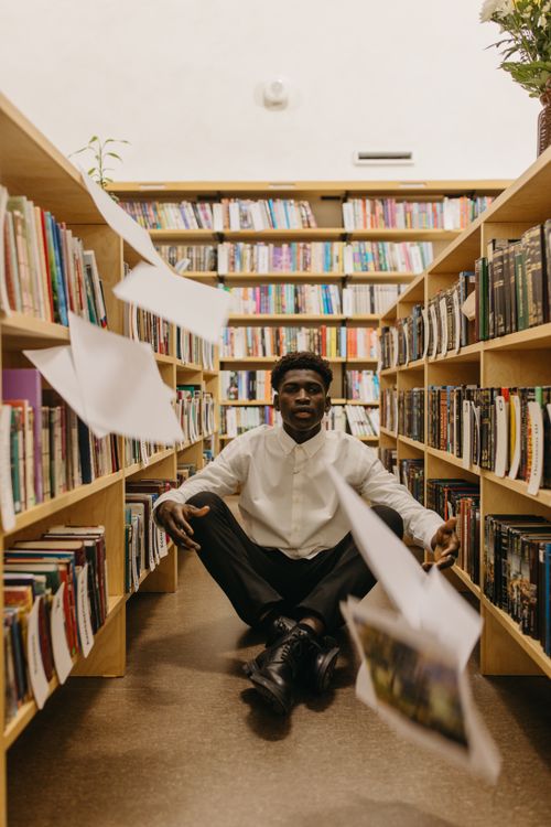 Guy In Library Man in Library · Free Stock Photo