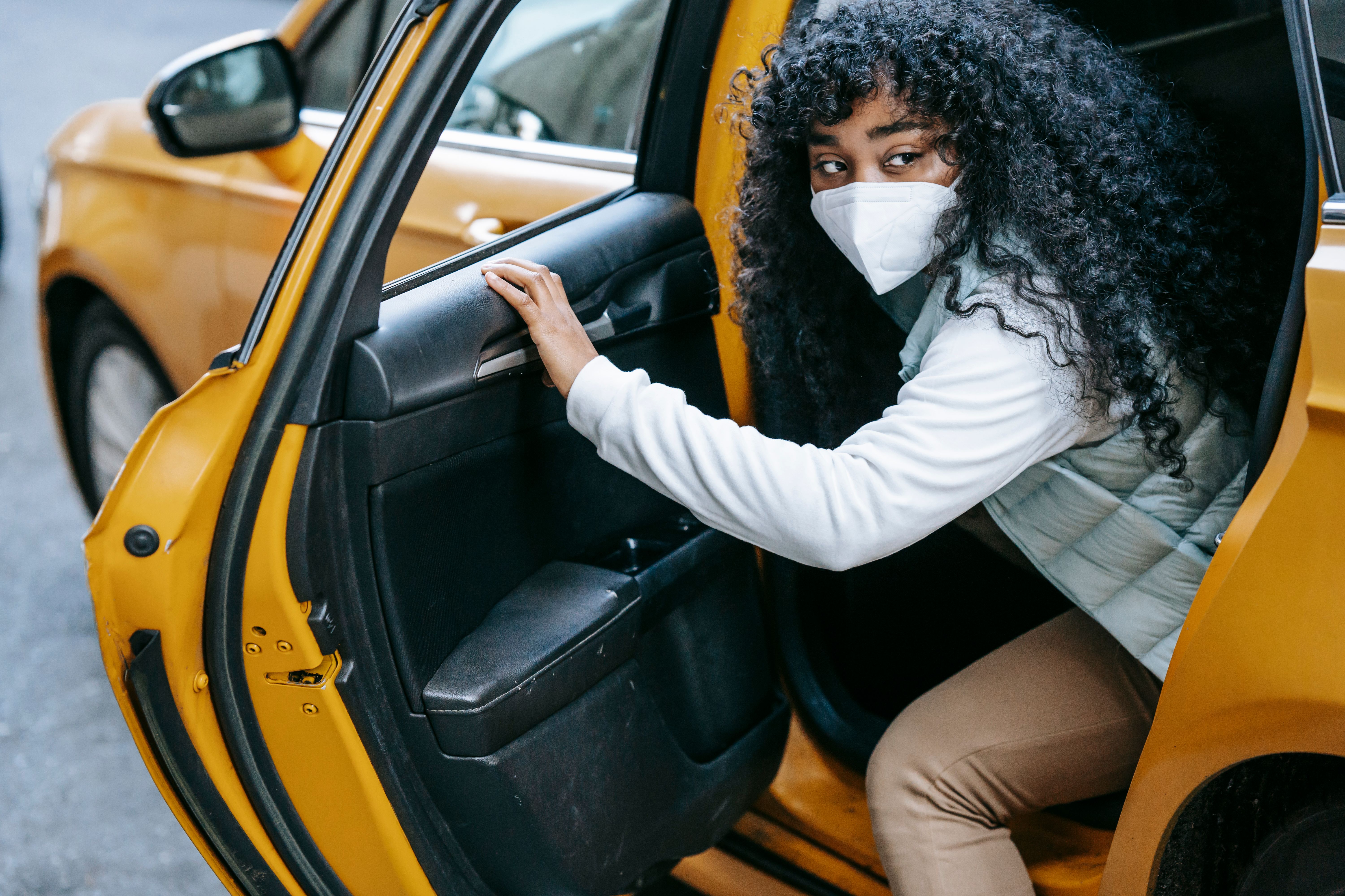 Traveler in safe urban environment