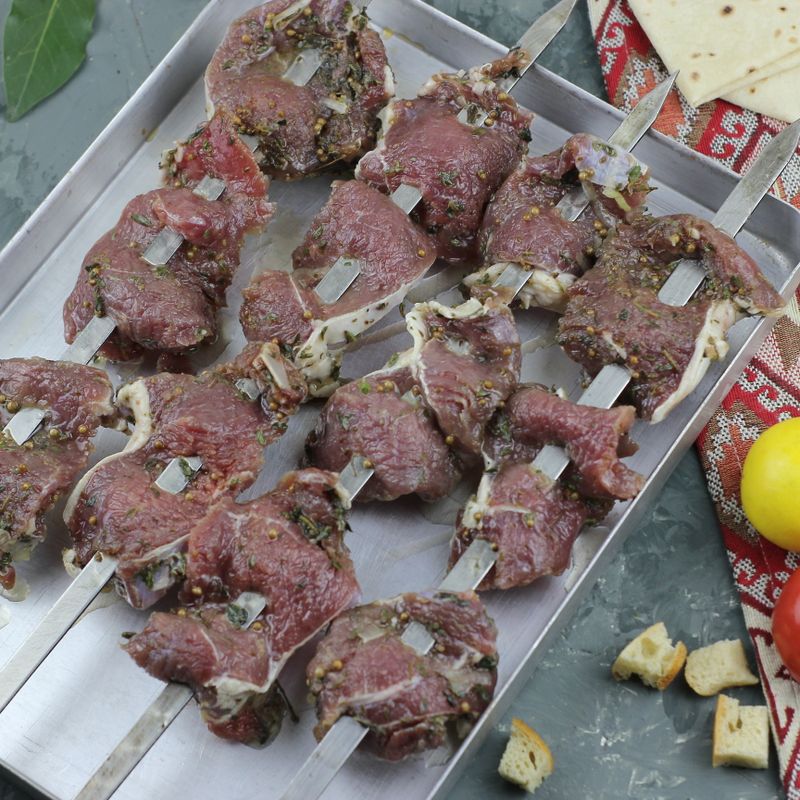 Steak and Vegetable Kebabs with Worcestershire Garlic Marinade