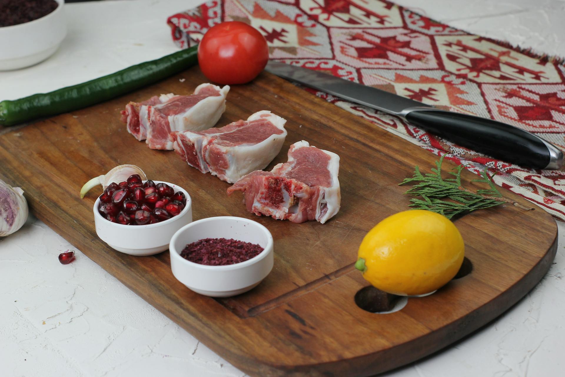 Raw Meat on a Chopping board