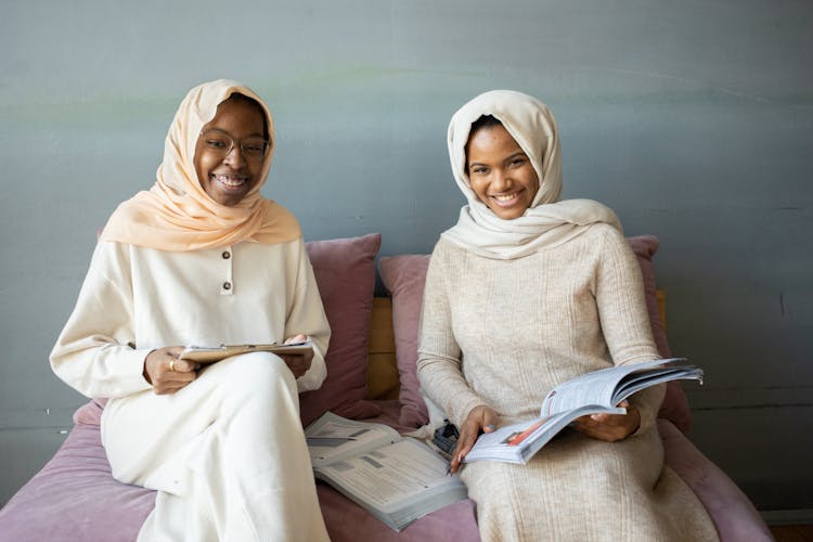 Positive Black Women Reading Book Together