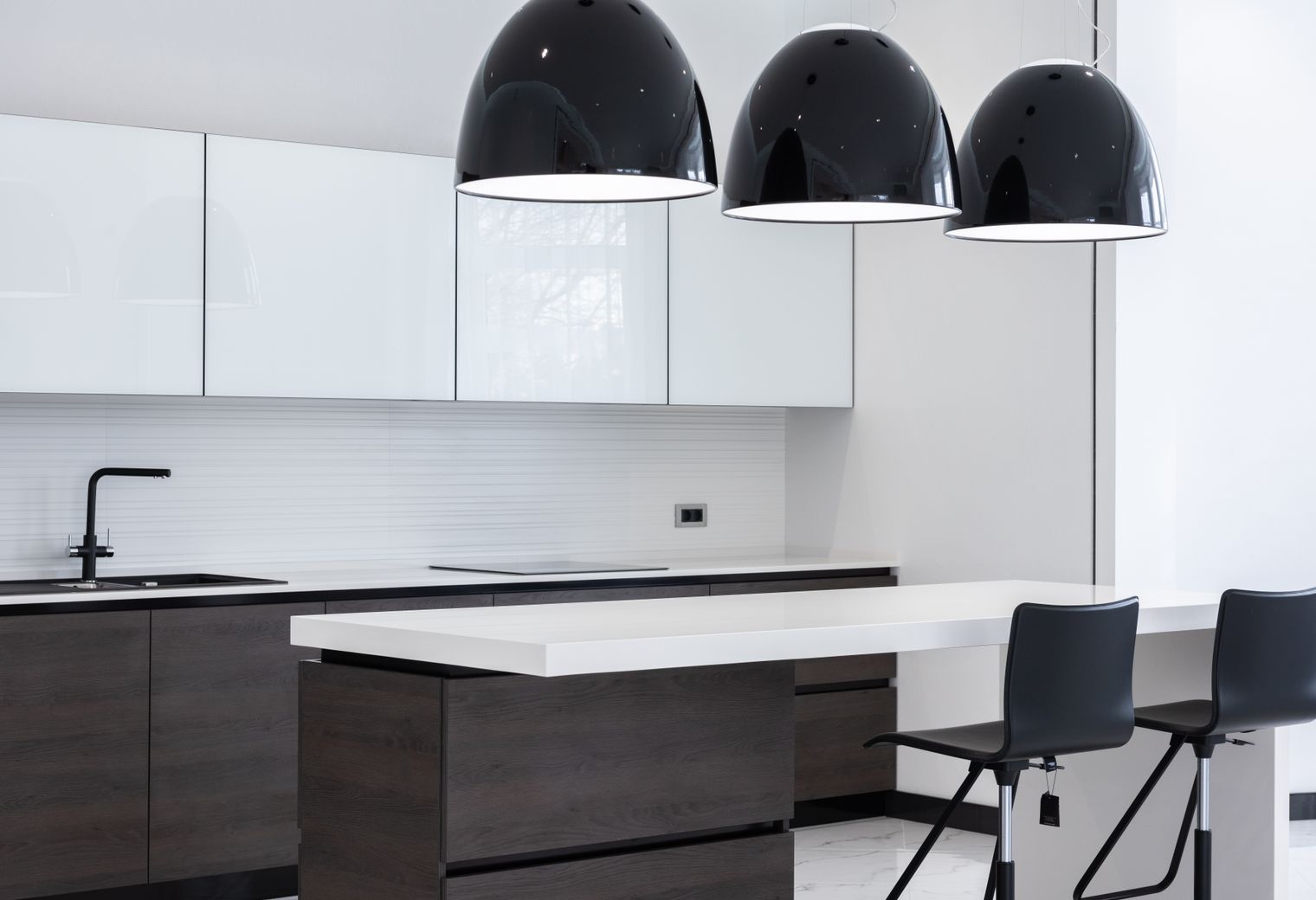 Kitchen Spraying in Mill Hill — surfaces prepped and cut in by hand