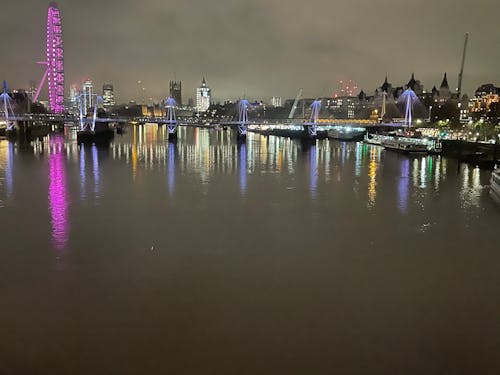 Free stock photo of the river thames at night
