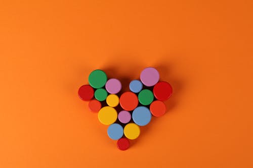 Heart Shape on Orange Background