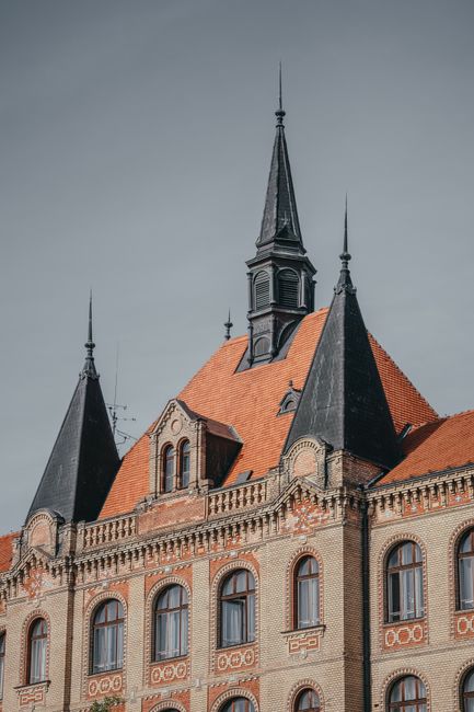 Stunning Gothic Revival building with intricate spires in Bratislava, Slovakia.