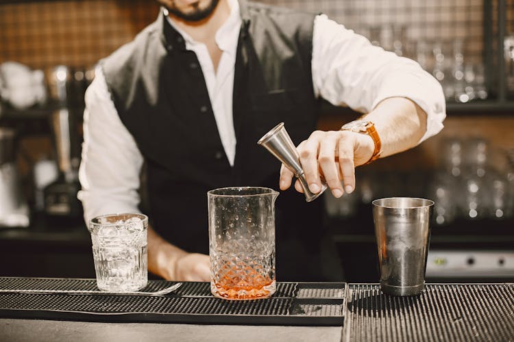 Bartender Mixing Alcohol