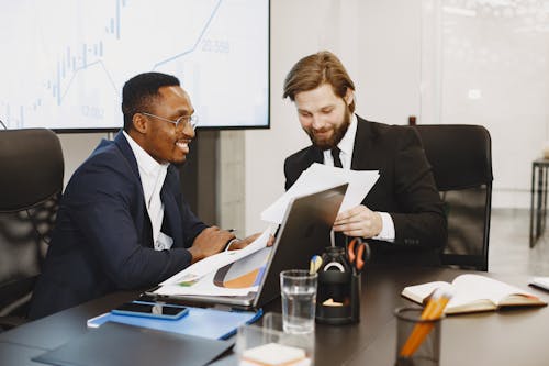 Free Two Businessmen Having a Meeting Stock Photo