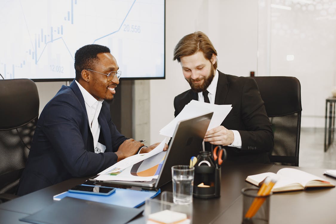 Two businessmen having a meeting