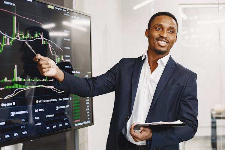 Man Holding Business Presentation