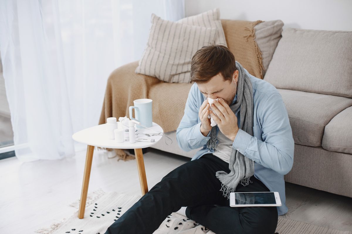 Man concerned about indoor mold and air quality at home