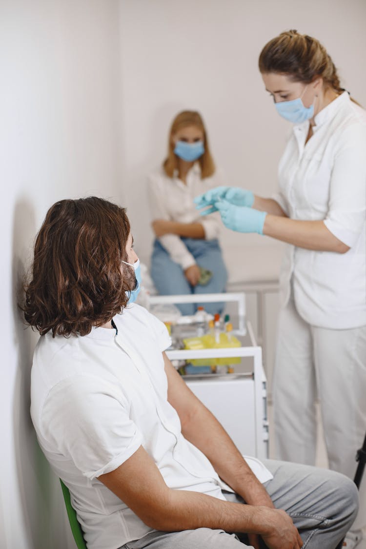 Patients Getting A Blood Test In Theinside
 Clinic