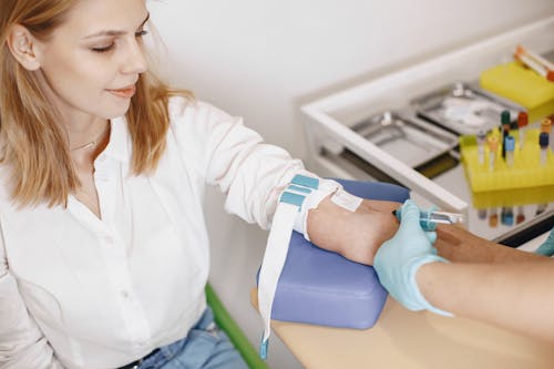 A Woman Getting an Injection