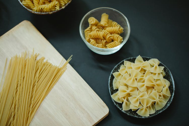 Different Types Of Italian Pasta On Table