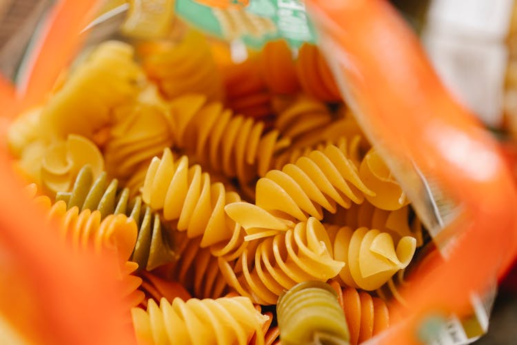 Opened Pack Of Italian Fusilli Pasta