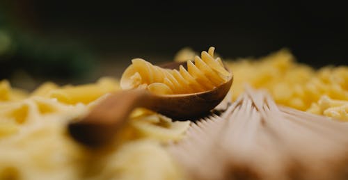 Free Fusilli among pasta prepared for cooking Stock Photo