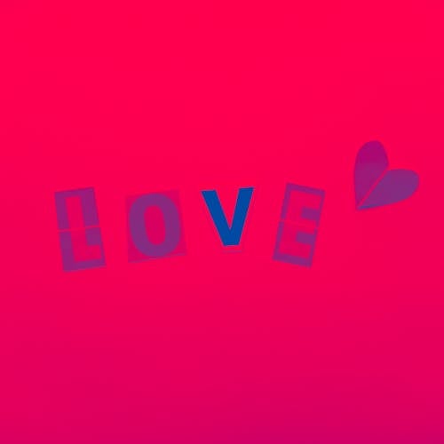 Free Love Text On Red Background Stock Photo