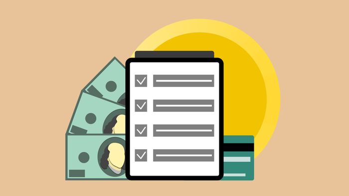 Person reviewing cash advance financial documents