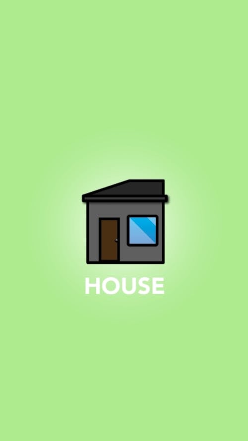 Black and Blue House Illustration