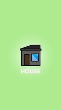 A modern abstract vector of a house on a green background, ideal for design use.