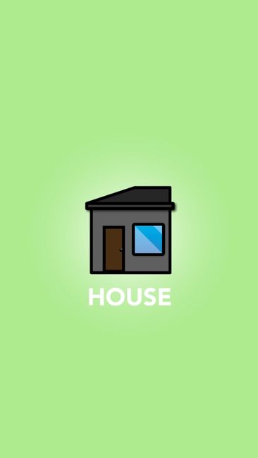 A modern abstract vector of a house on a green background, ideal for design use.