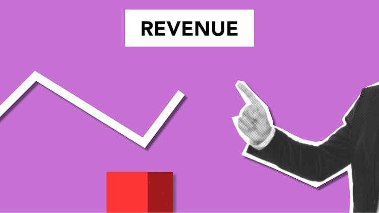 Cutout Paper Composition Of Businessman Showing Graph Of Revenue