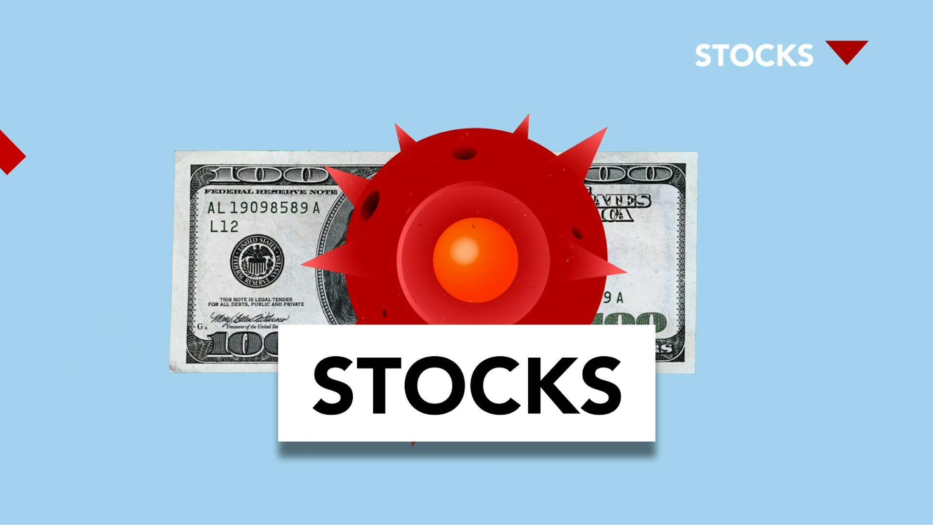 Stocks Icon On Blue Background