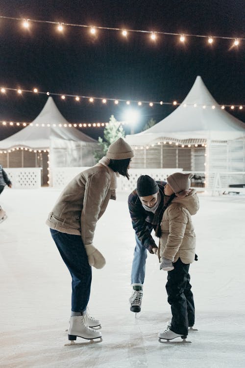 Happy Family Ice Skating 