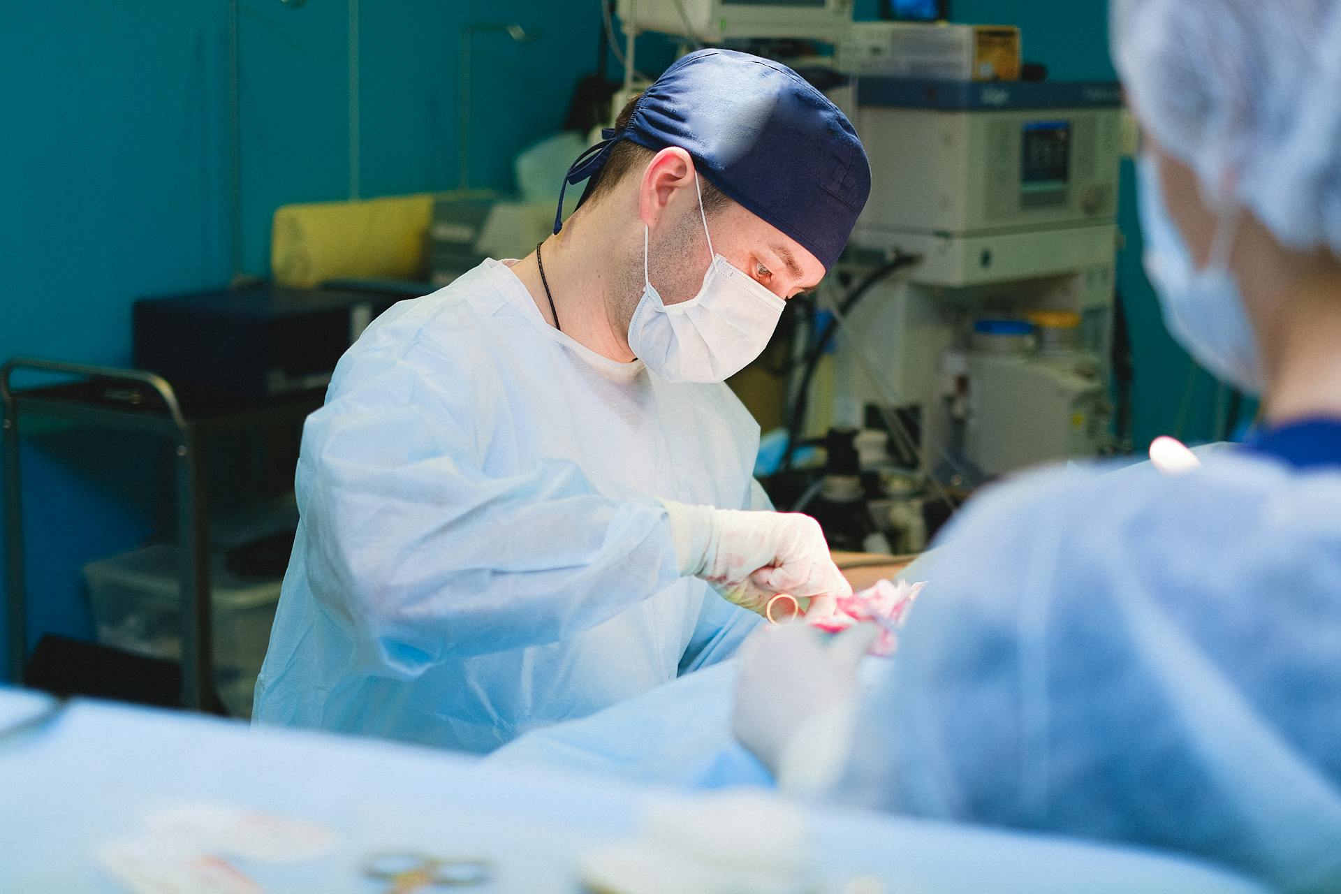 Surgeon Performing a Surgery in the Operating Theatre