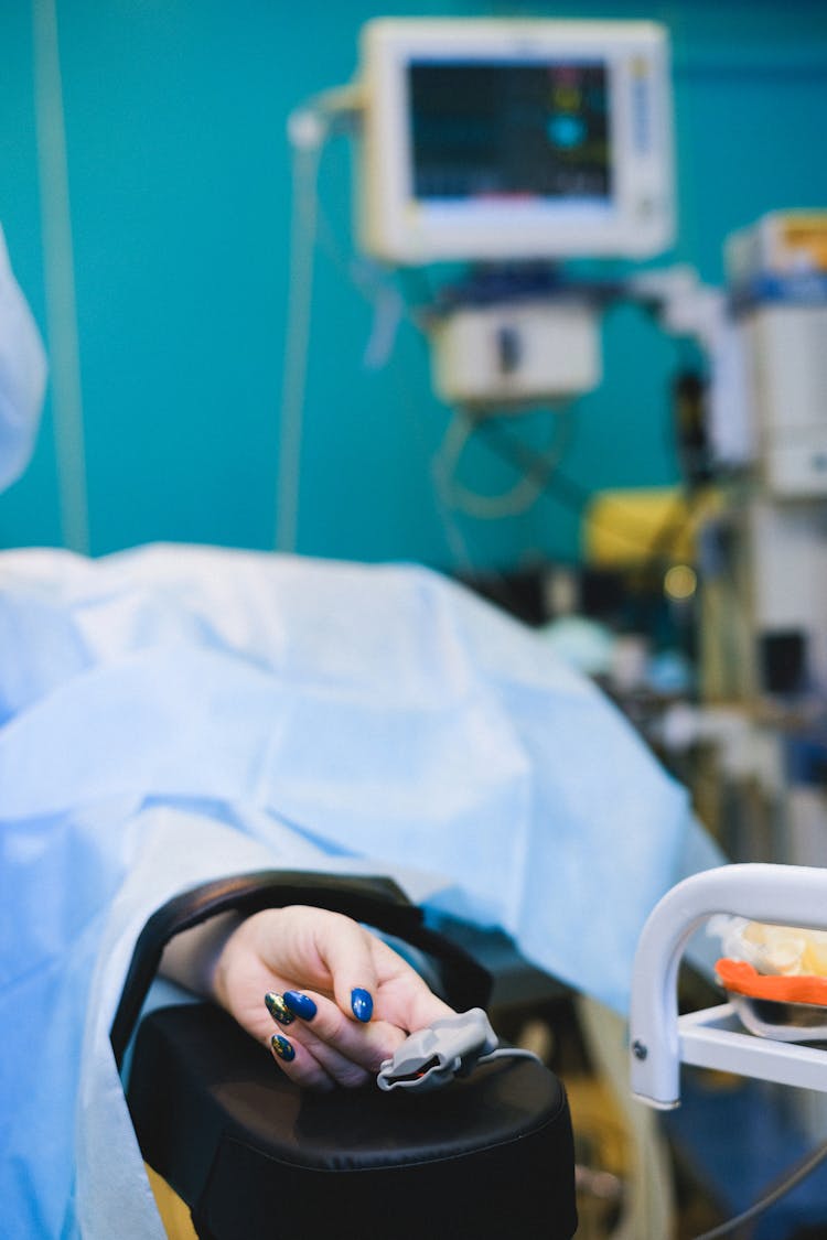 Hand Of Patient In Operating Room