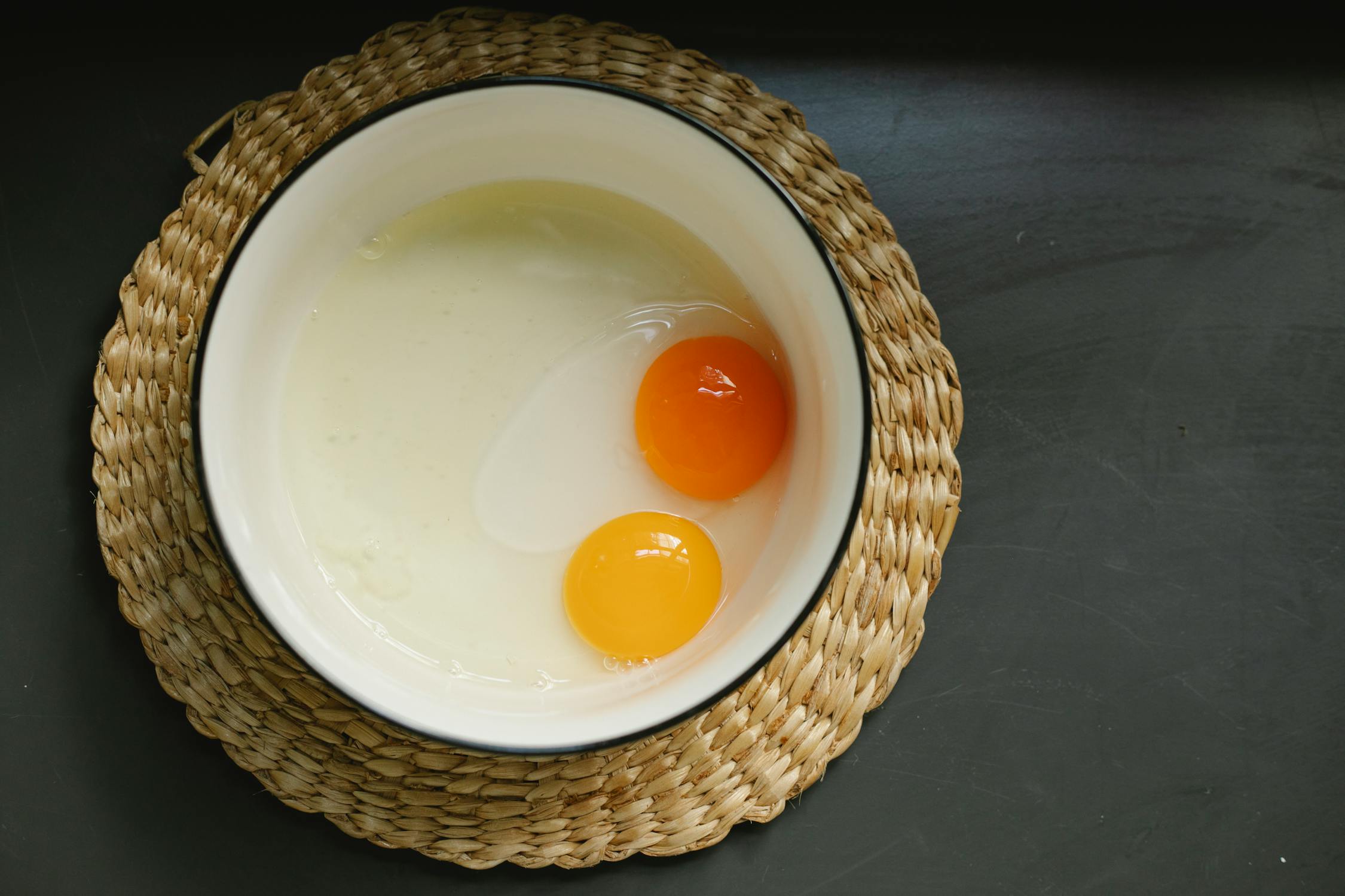 Egg yolks in a bowl