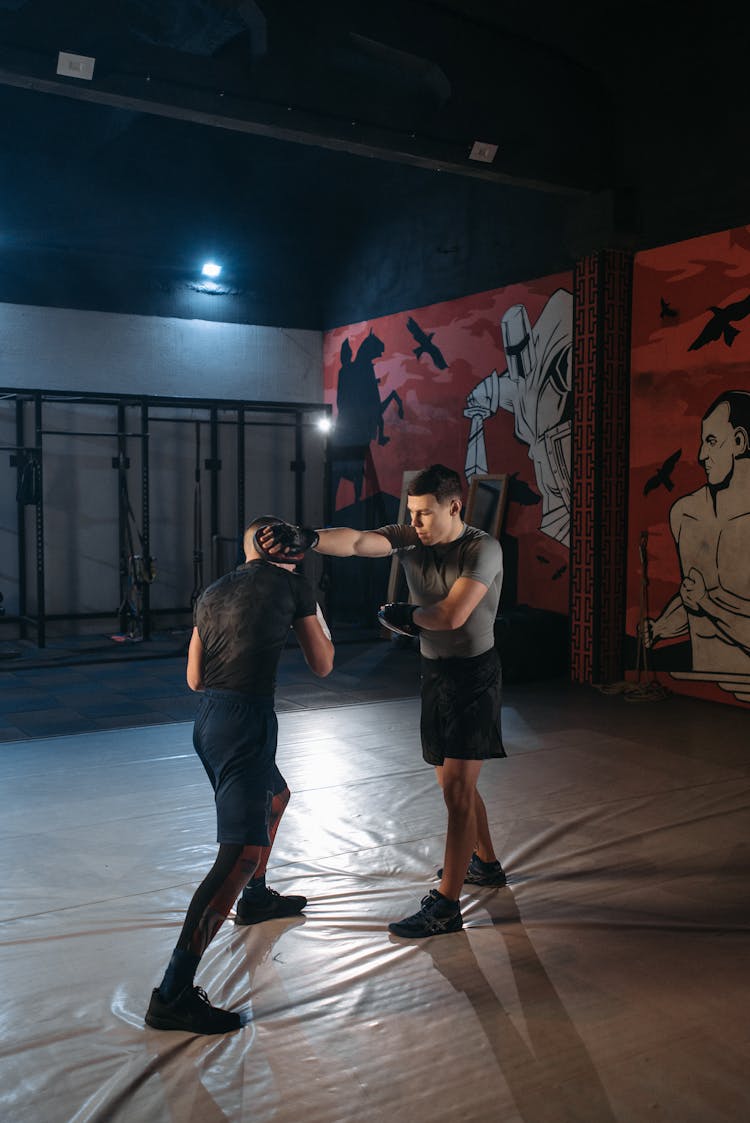 Fighters Working Out In The Gym