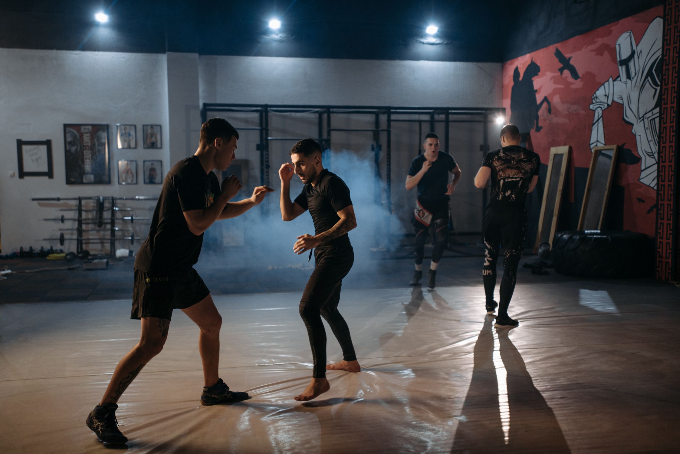 Men Training In An MMA Gym Free Stock Photo men-training-in-an-mma-gym-free-stock-photo