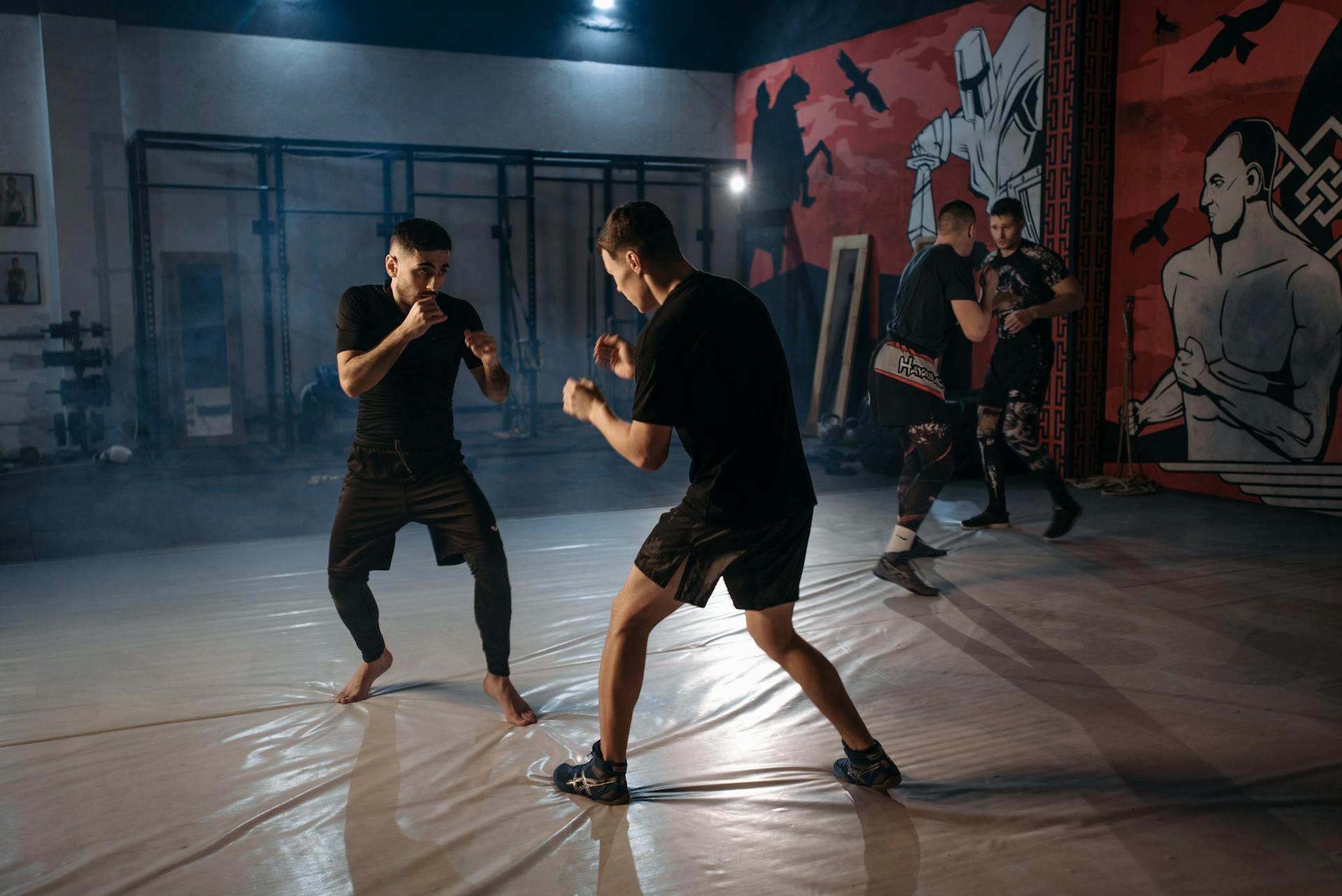 Two Male Martial Artists Fighting