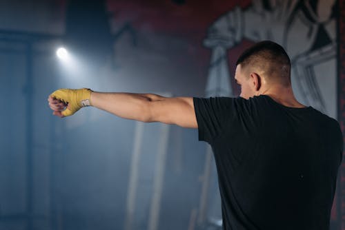 A Man Doing Shadow Boxing 