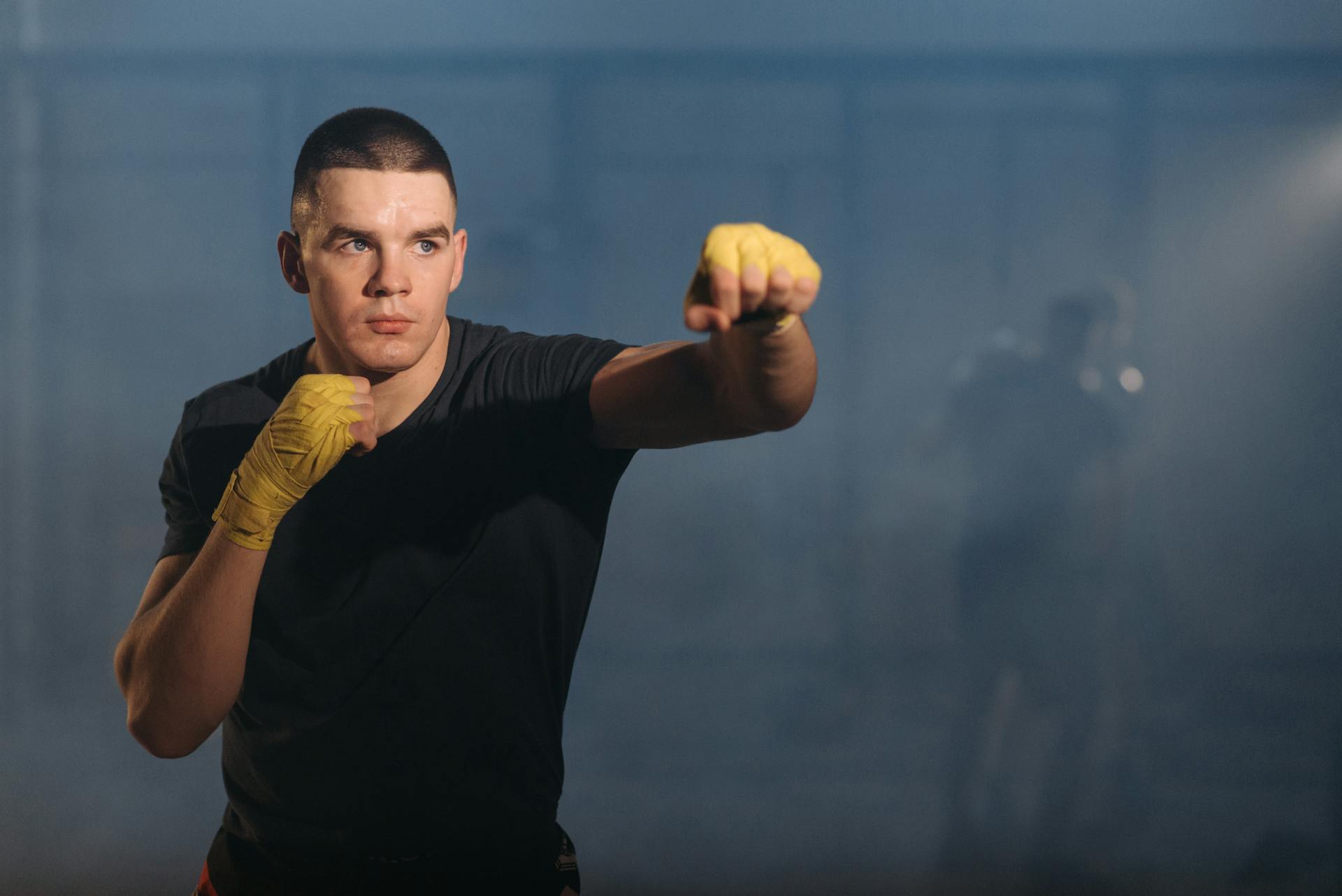 A Man Doing Shadow Boxing