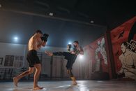 Men Sparring in Kick Boxing Sport