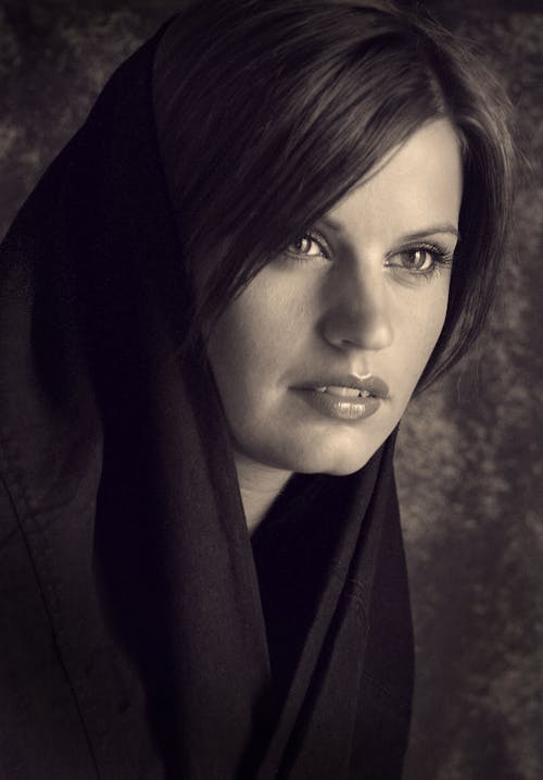 Free Woman Wearing Black Shawl Stock Photo