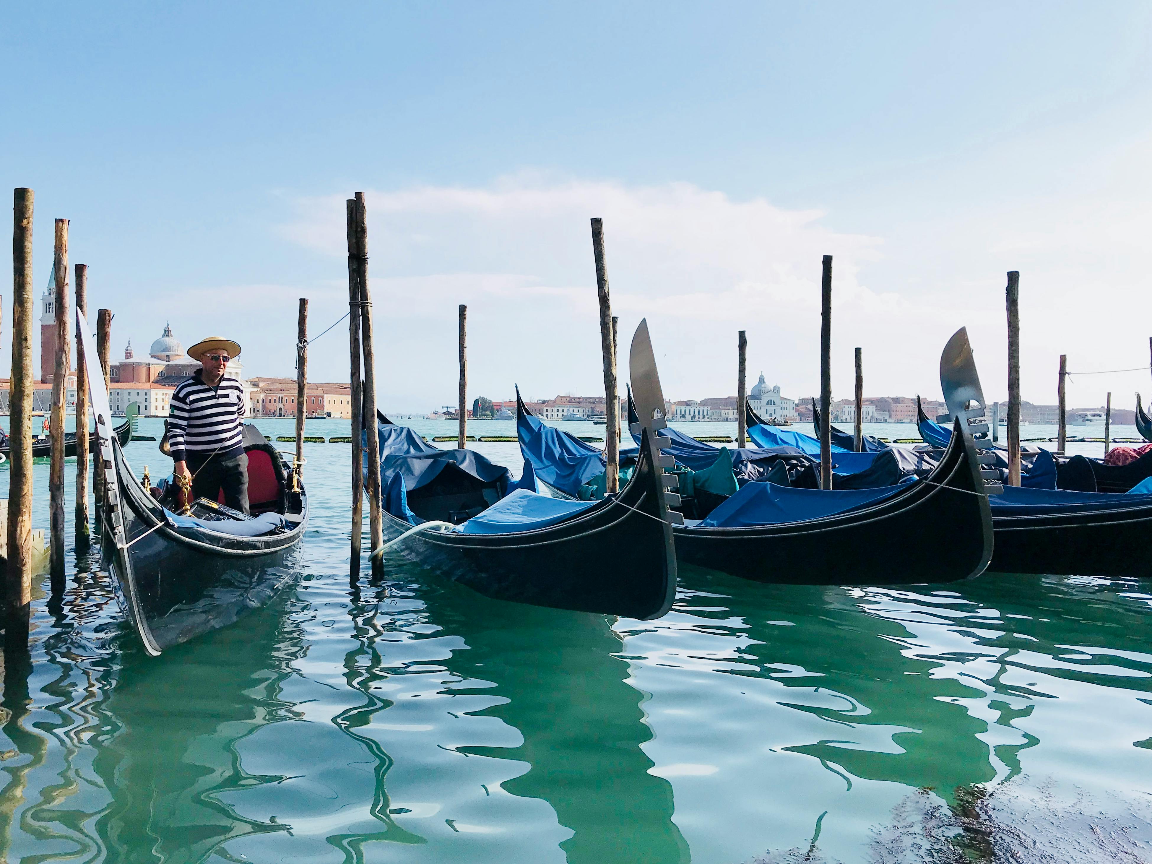 Wooden Gondolas on the Bay · Free Stock Photo